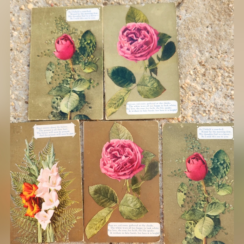 SET OF 5 ANTIQUE POATCARDS